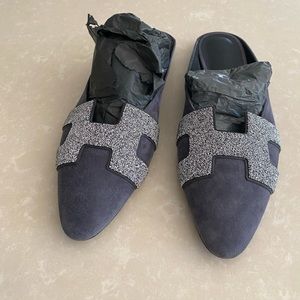 Hermes Suede Roxane Mules. Size 9